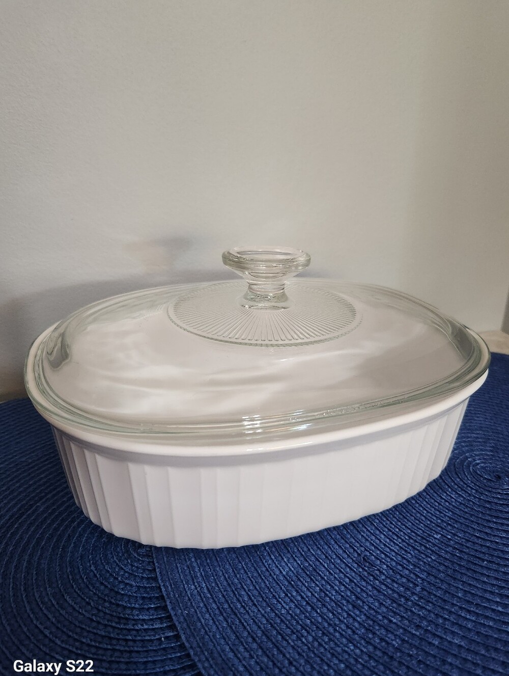 Corningware French White Pyroceram Dish F 12 B & Lid F 12 C
